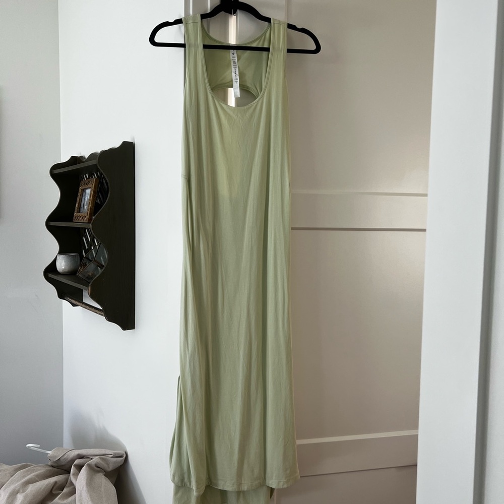Lululemon Pima Cotton Open Back Midi Dress Size 6 Dewy